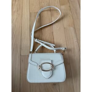 White Textured Mini Handbag